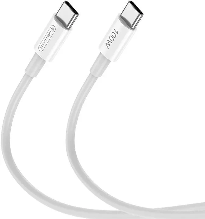 Jellico B22 Super ātrs universāls USB-C uz USB-C datu un ātrās PD 100W 20V/5A uzlādes kabelis 1m Balts