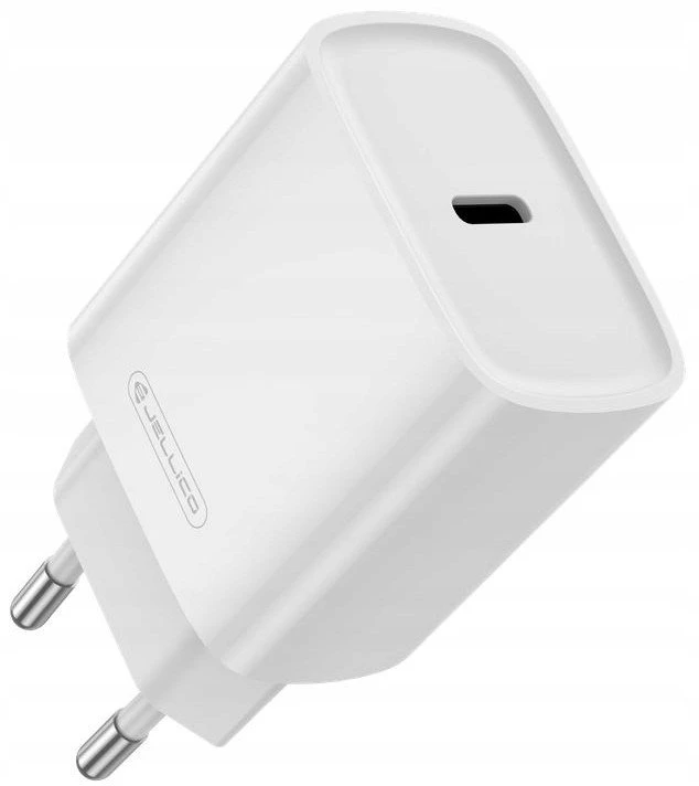 JELLICO sieninis įkroviklis EU53 PD 30W 1xUSB-C + laidas USB-C - USB-C Baltas