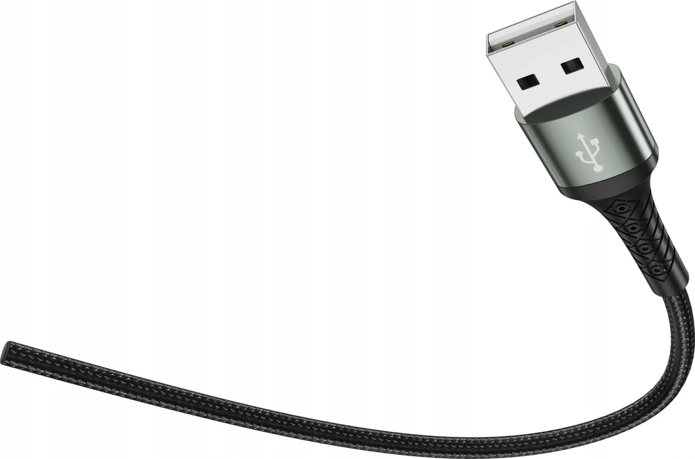 Jellico B12 Neilona Pīts Universāls USB-C uz USB Datu & Ātrās 3.1A Uzlādes kabelis 2m Melns