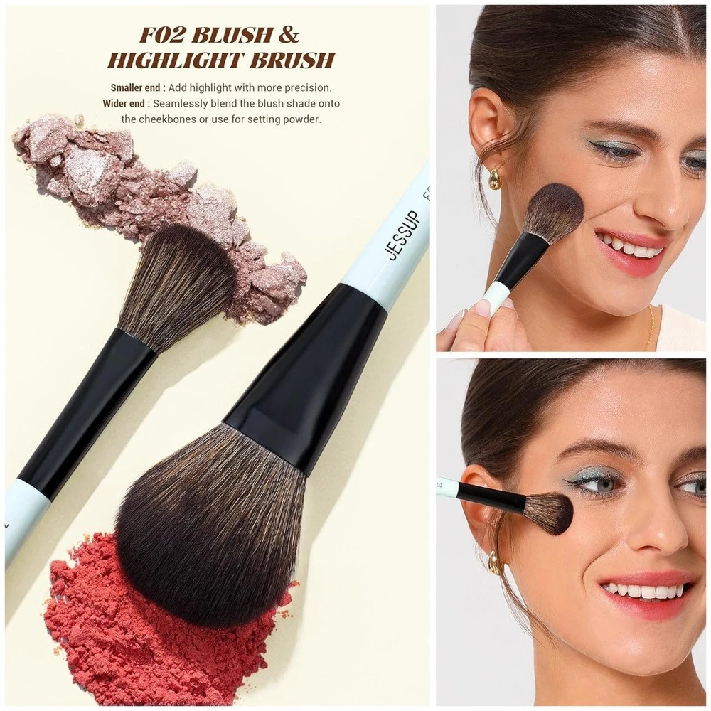 Jessup Ultimate Travel Makeup Tool Gift Kit makiažo šepetėlių rinkinys 3vnt. + makiažo kempinėlės 2 vnt. T510
