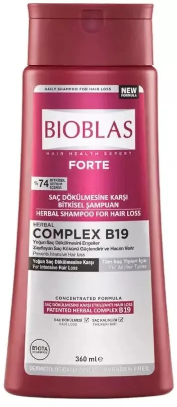 JetWorld BIOBLAS Forte Kompleksas B19 Šampūnas plaukams 360 ml