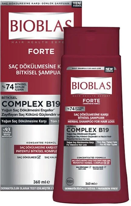 JetWorld BIOBLAS Forte Kompleksas B19 Šampūnas plaukams 360 ml