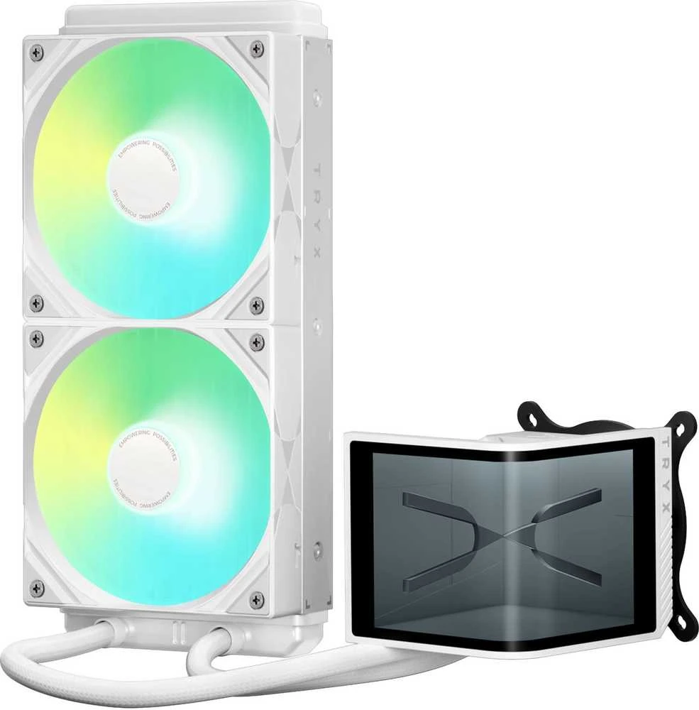 TRYX PANORAMA SE ARGB 240 All-in-One Liquid Cooler, 3D-AMOLED Ekranas – 240mm, baltos spalvos
