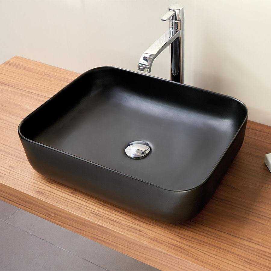 Masterjero Umywalka JetWorld WASHBASIN CATANIA 385X385X140 Matinis Juodas