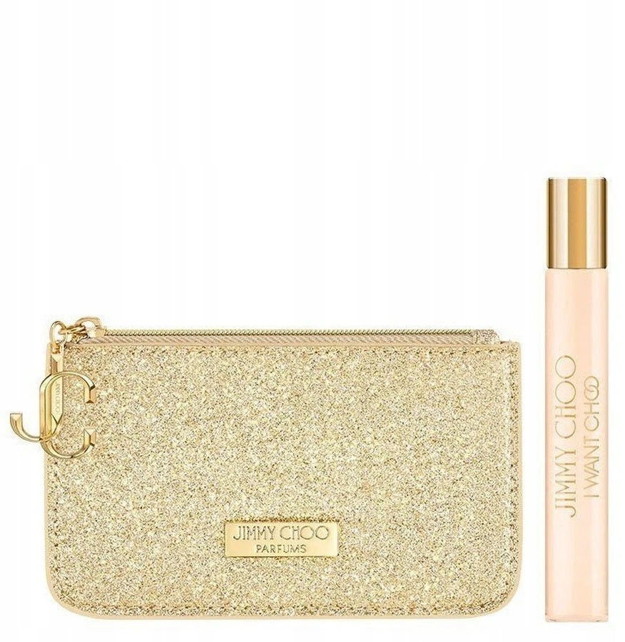 Set Jimmy Choo: I Want Choo Eau De Parfum For Women 7.5 ml + Jimmy Choo GWP Textile Pouch Gold