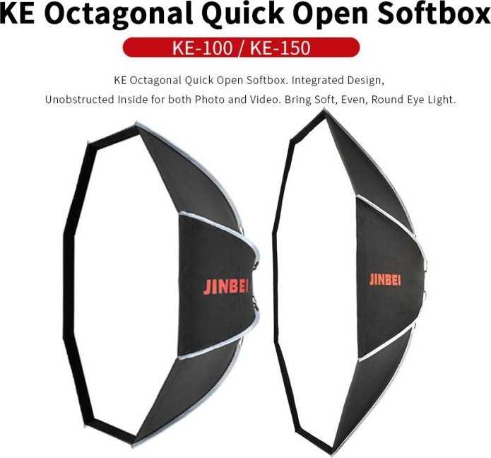 Jinbei Švelnusis šviestuvas Jinbei KE-100 cm Octa greito tvirtinimo sistema, Bowens