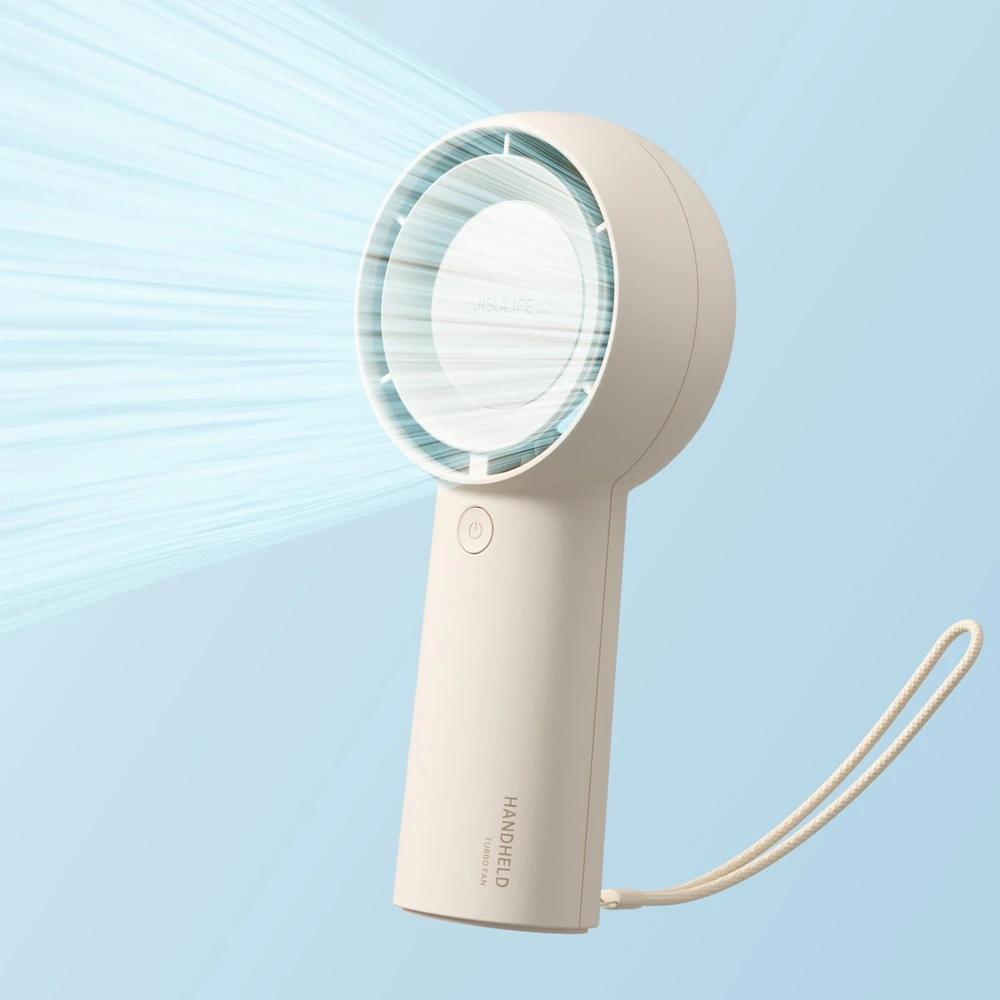 Jisulife rankinis ventiliatorius Life5 Plus 4000 mAh nešiojamas USB ventiliatorius – smėlio spalvos