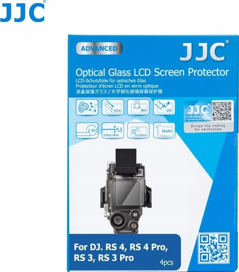 JJC 4x objektyvo dangtelio stiklo ekrano apsauga LCD monitorius, skirtas DJI RS3 RS4 RS 3 4 PRO / GSP-DJRS3PK4 Gimbal