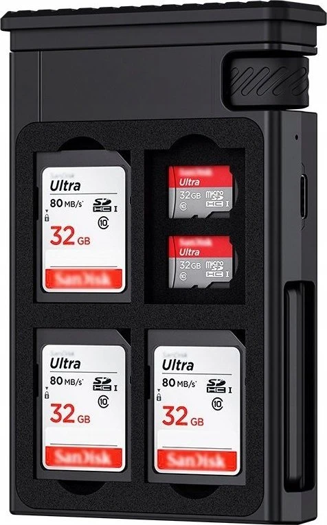 Atminties kortelė Atminties kortelių skaitytuvas - JJC MFCC 1 kortelių stotis SD/Micro SD 300 MB/s juoda
