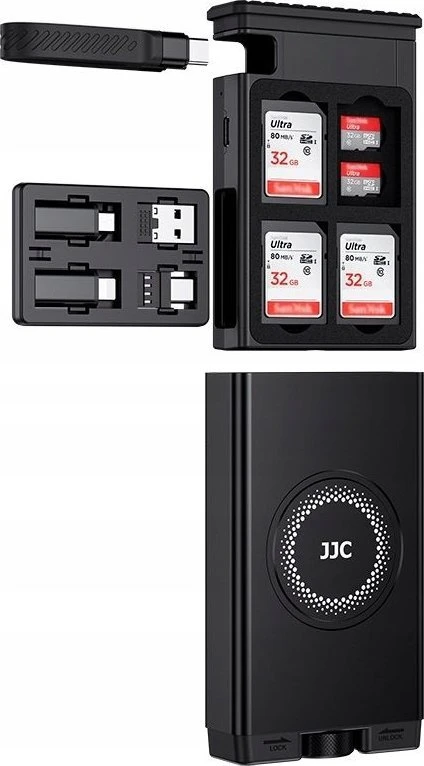 Atminties kortelė Atminties kortelių skaitytuvas - JJC MFCC 1 kortelių stotis SD/Micro SD 300 MB/s juoda