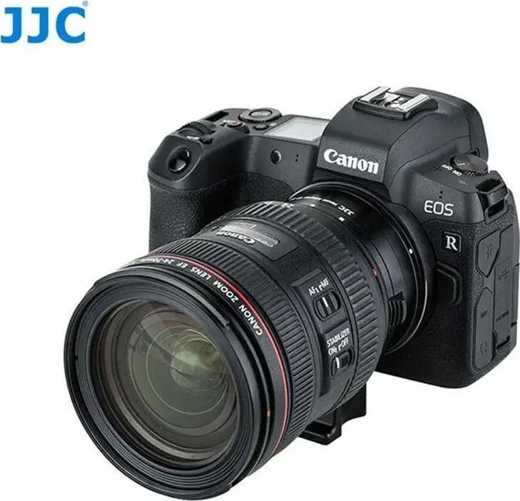 Adapteris - JJC CA EF_RF objektyvo tvirtinimo adapteris (Canon EF, RF, aliuminio lydinys, juodas)
