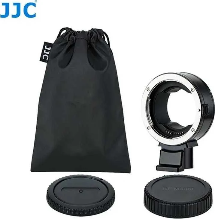 Adapteris - JJC CA EF_RF objektyvo tvirtinimo adapteris (Canon EF, RF, aliuminio lydinys, juodas)