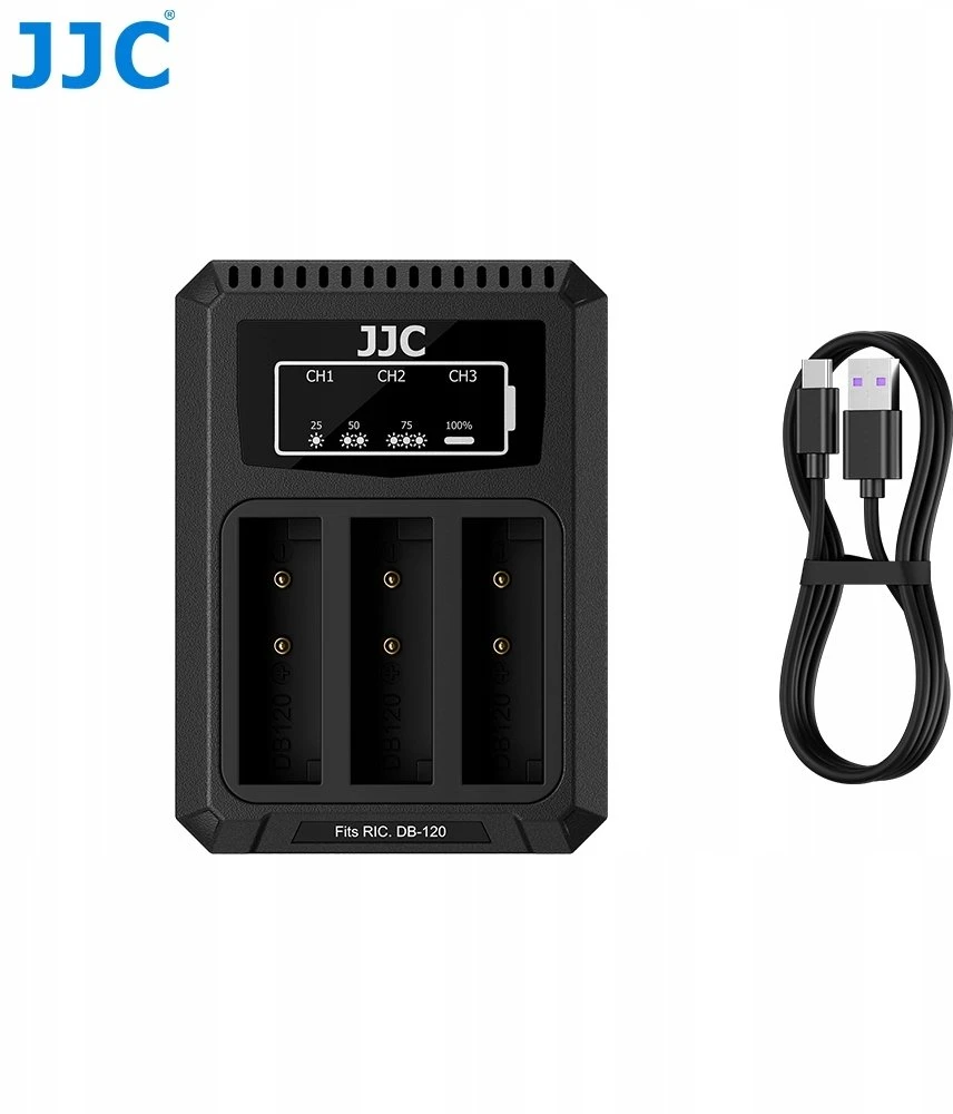 Baterijų Įkroviklis - JJC DCH DB120TC Multi Baterija Charger, Intelligent Charging, Compact Design, Juodas