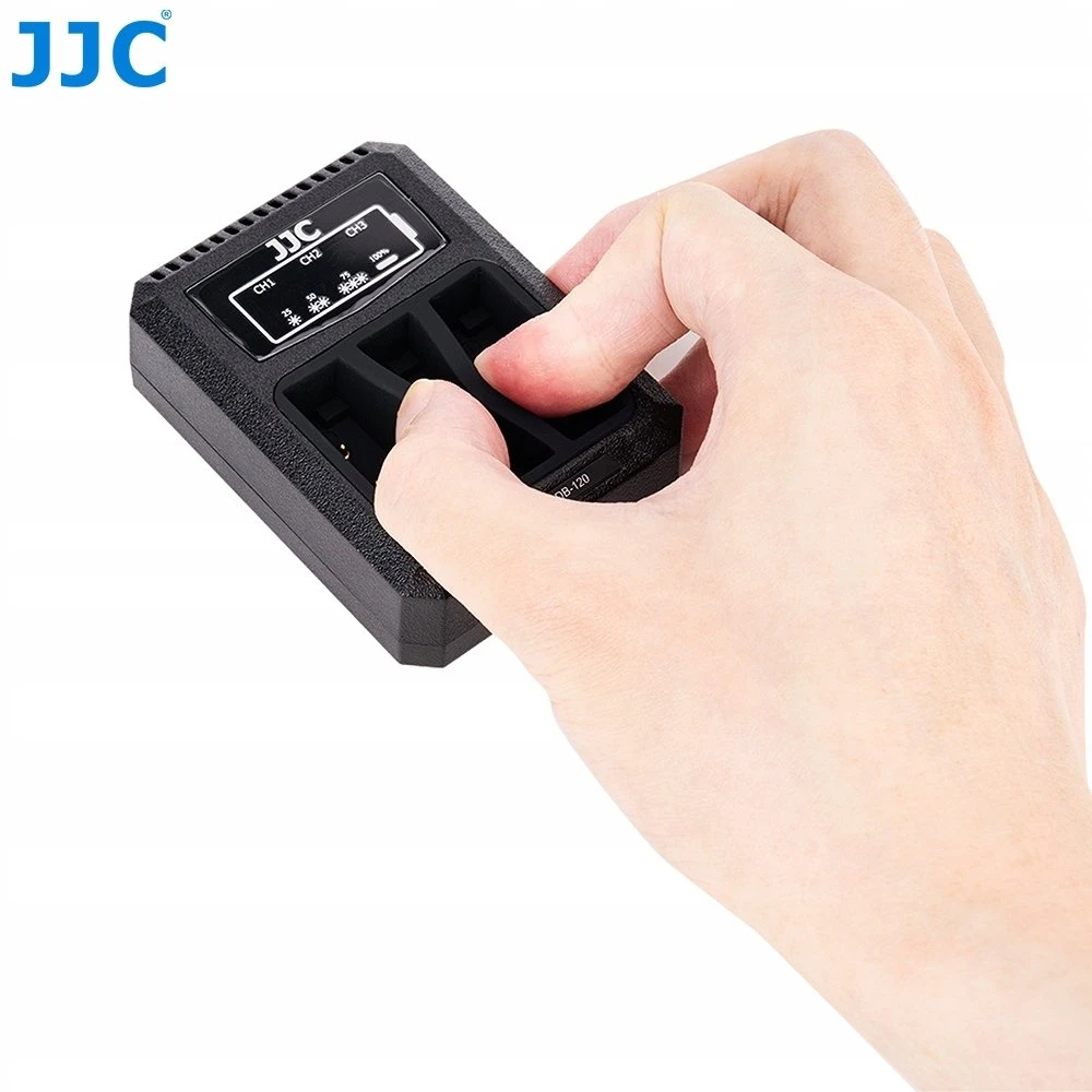 Baterijų Įkroviklis - JJC DCH DB120TC Multi Baterija Charger, Intelligent Charging, Compact Design, Juodas