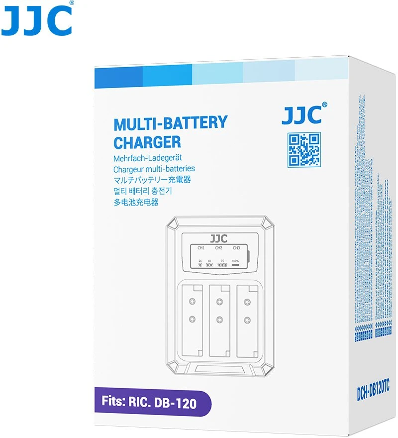 Baterijų Įkroviklis - JJC DCH DB120TC Multi Baterija Charger, Intelligent Charging, Compact Design, Juodas