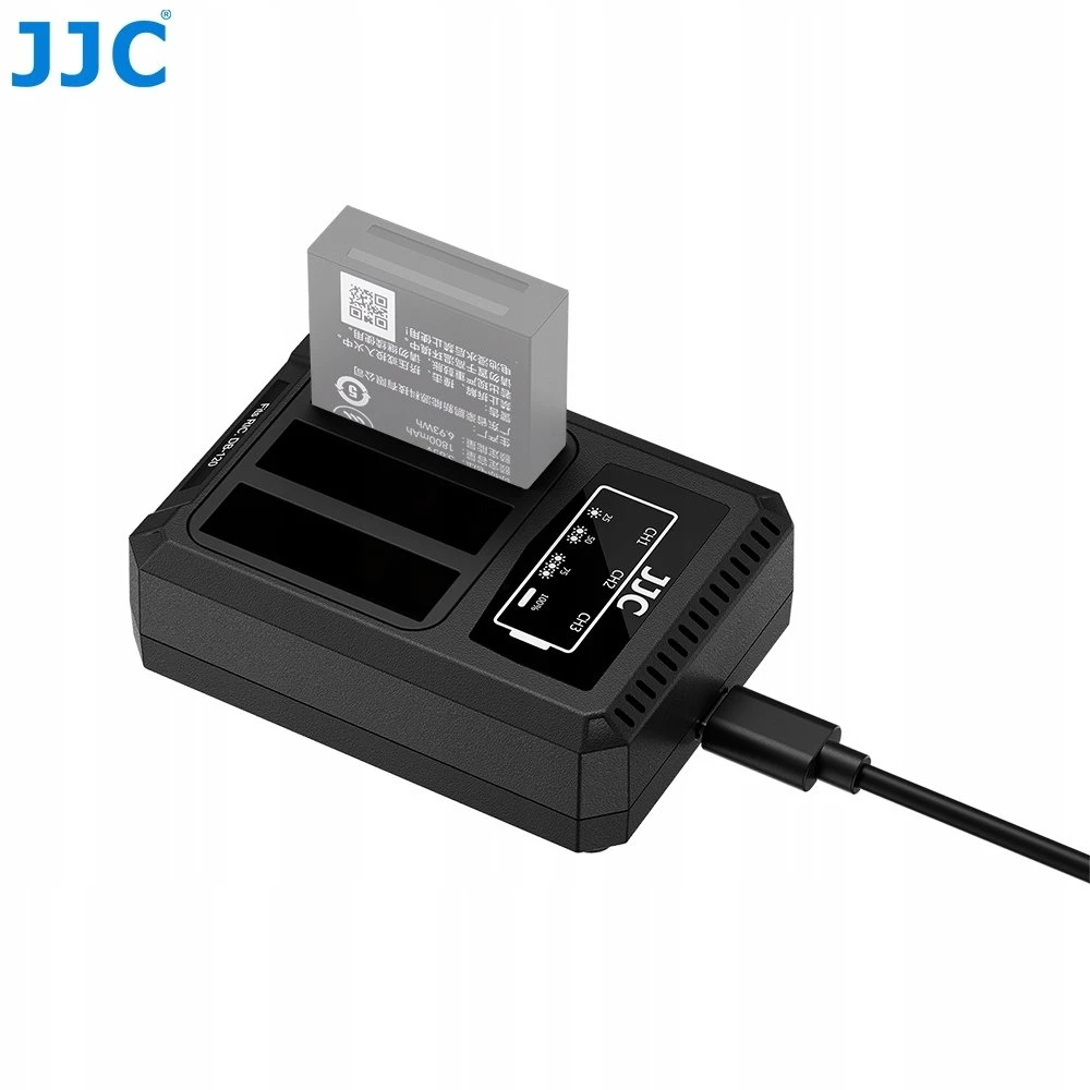 Baterijų Įkroviklis - JJC DCH DB120TC Multi Baterija Charger, Intelligent Charging, Compact Design, Juodas