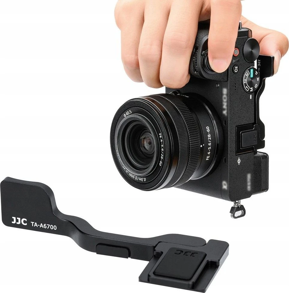 Kameros priedas - JJC TA A6700 Thumbs Up Grip (Sony A6700, aliuminis, silikono pagalvėlė, juoda)