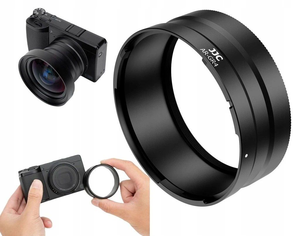 Objektyvas Adapteris - JJC AR GR4 Objektyvo Adapteris Ricoh GW 4 Plataus Kampo Objektyvui, Aliuminio Lydinys, Juodas