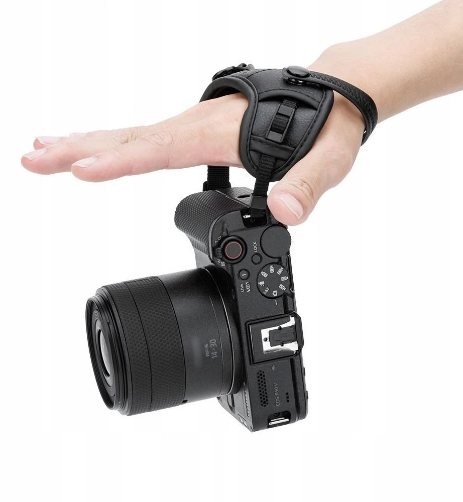 JJC Riešelis ant riešo riešo dirželis fotoaparatui be veidrodžio Canon Nikon Sony / Hs-mlse Juodas