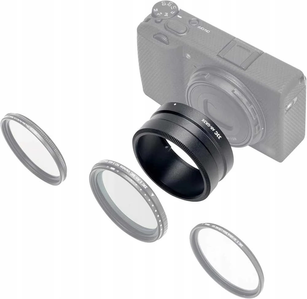 Adapteris - JJC AR GR3X objektyvo adapteris (Ricoh GR III, aliuminis, 49mm filtras)