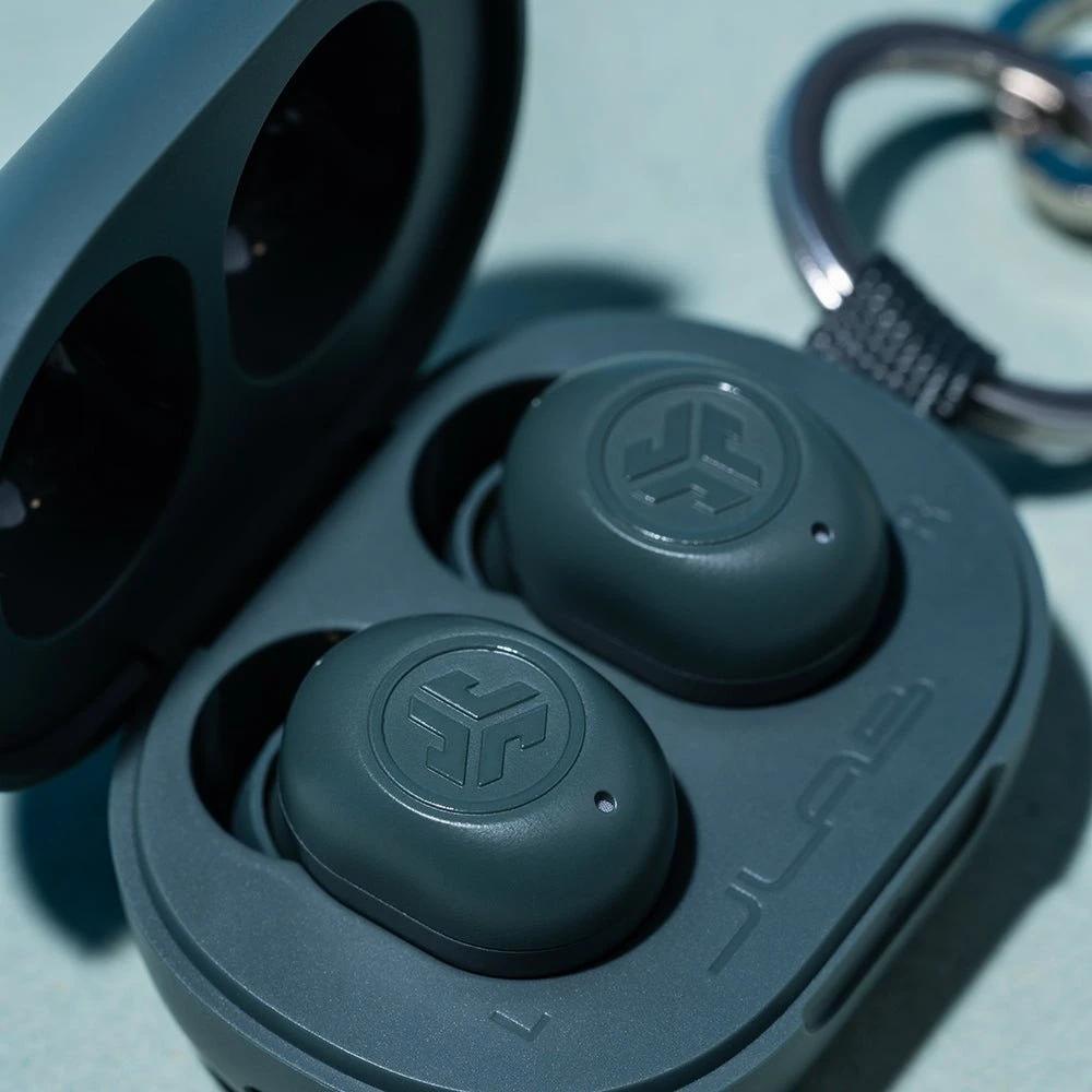 Jlab JBuds Mini TWS ausinės – Sage Pilkas Bluetooth į ausis įdedamos ausinės, integruotas mikrofonas