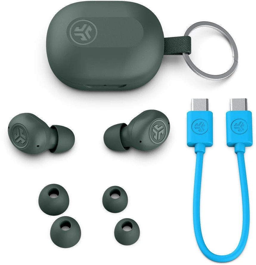 Jlab JBuds Mini TWS ausinės – Sage Pilkas Bluetooth į ausis įdedamos ausinės, integruotas mikrofonas