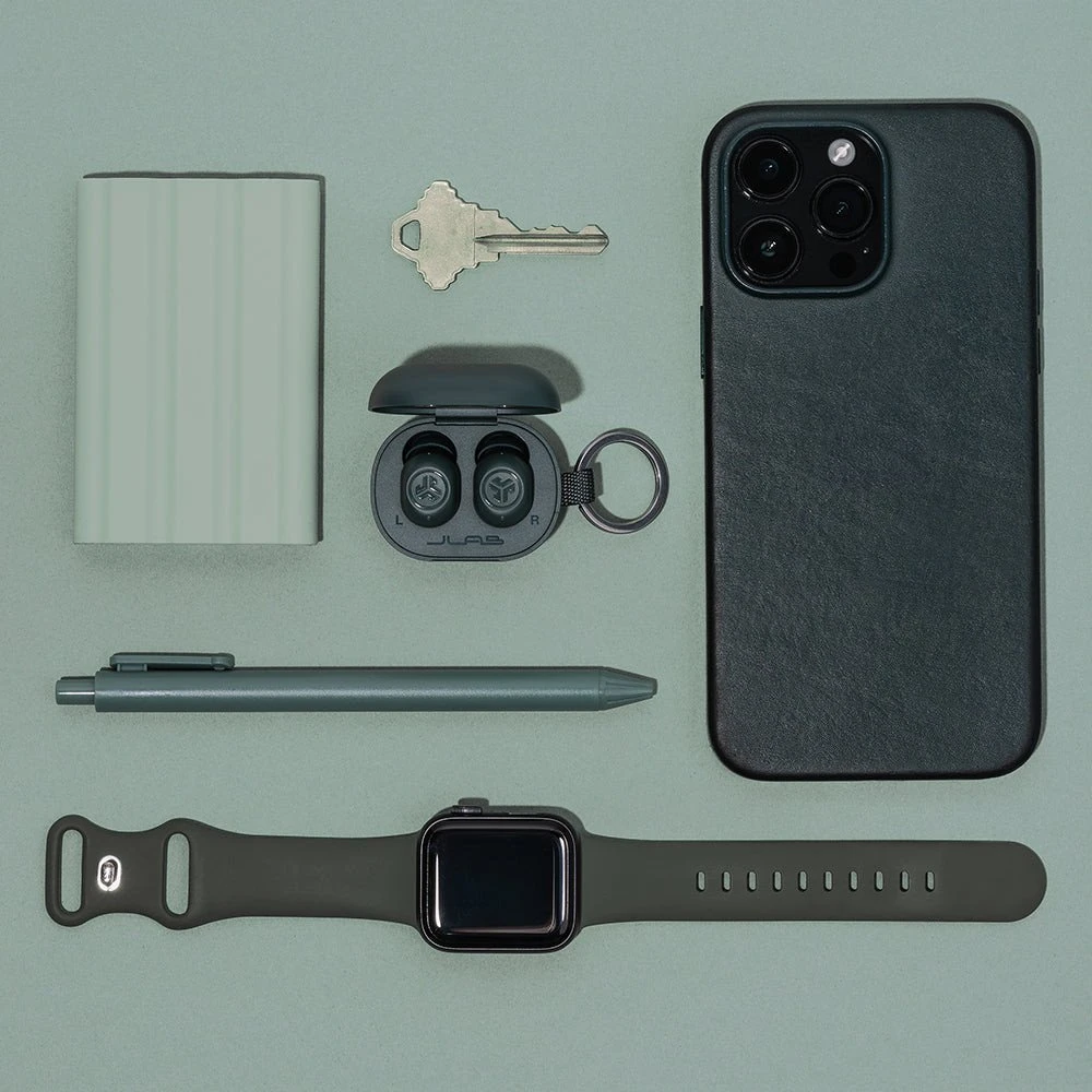 Jlab JBuds Mini TWS ausinės – Sage Pilkas Bluetooth į ausis įdedamos ausinės, integruotas mikrofonas