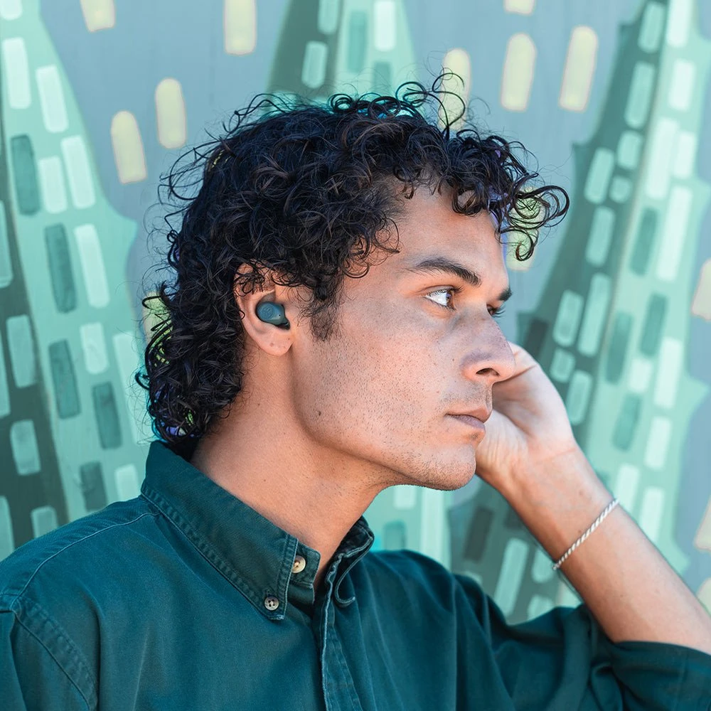 Jlab JBuds Mini TWS ausinės – Sage Pilkas Bluetooth į ausis įdedamos ausinės, integruotas mikrofonas