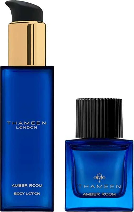 Rinkinys „Thameen London“: „Amber Room“ kvepalų ekstraktas unisex, 50 ml + „Amber Room“ kūno losjonas, 100 ml