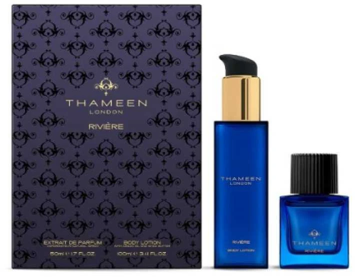 Set Thameen London: Riviere Extrait De Parfum Unisex, 50 ml + Riviere Losjonas kūnui Body, 100 ml