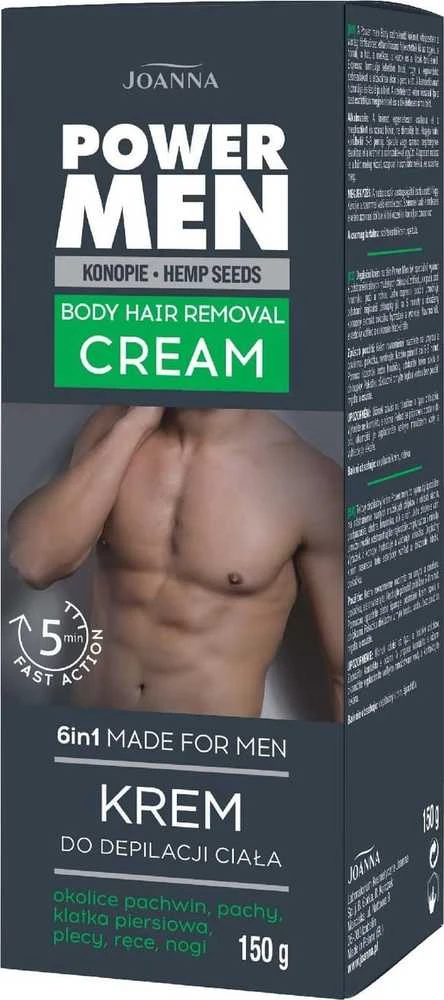 Joanna Power Men kūno plaukų šalinimas kreminis, 150 g