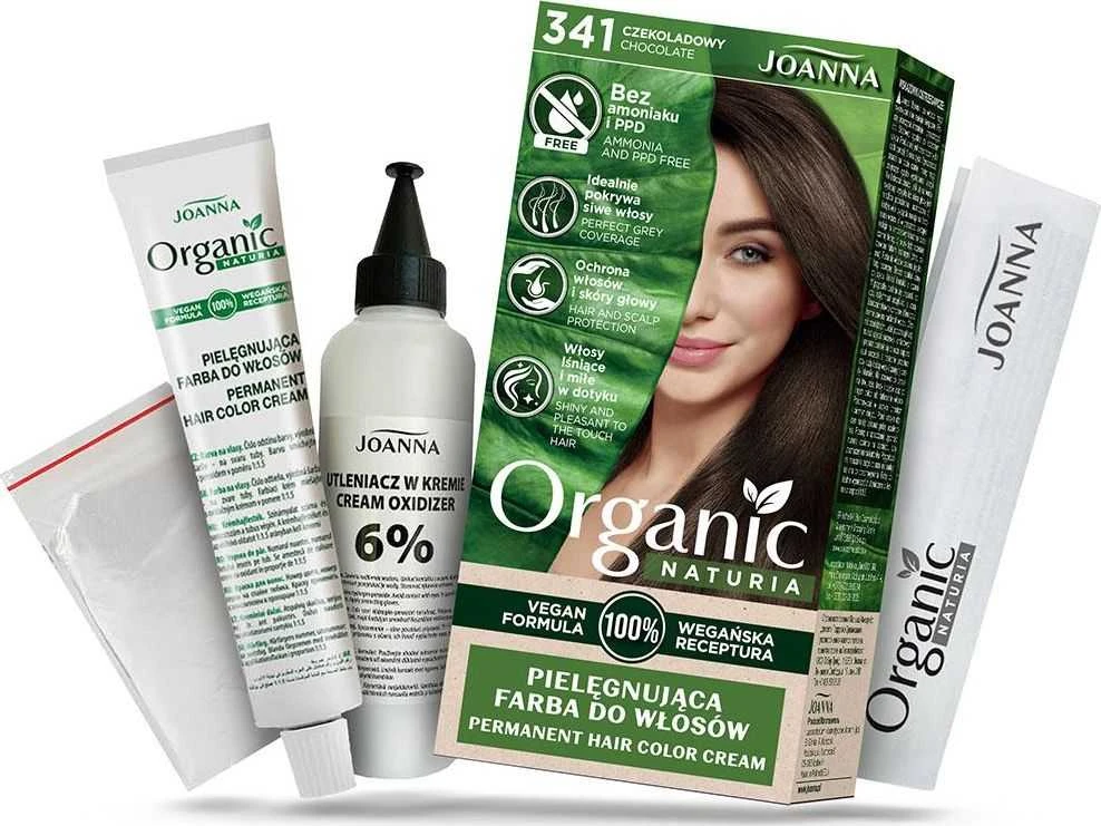 Joanna Naturia Organic Permanent Plaukų Spalva Kreminis 341 Chocolate