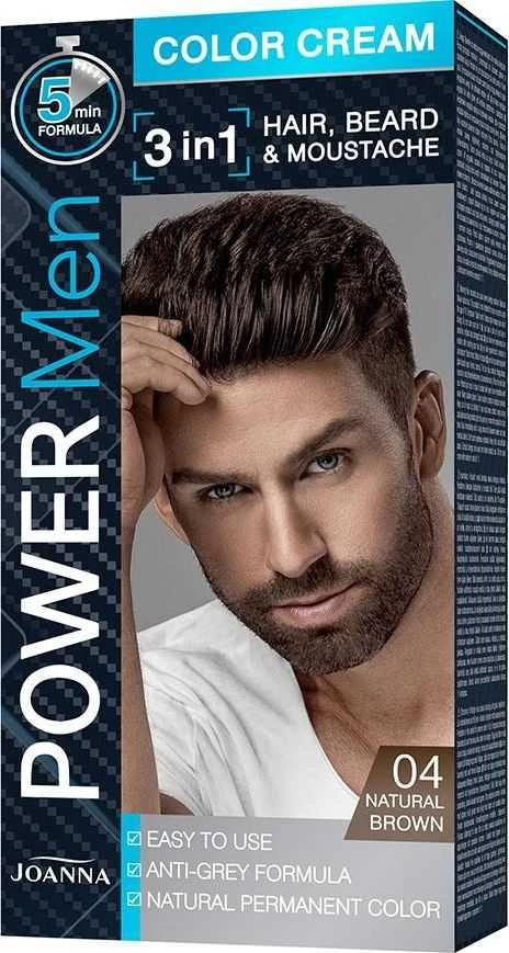 Joanna Power Men 04 Natural Brown plaukų dažų pakuotė