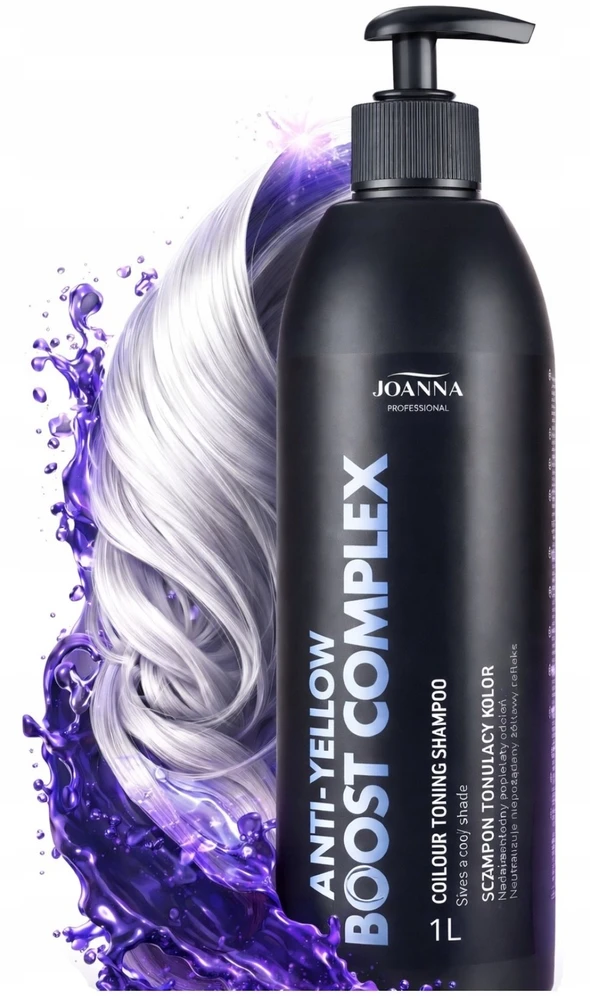 Joanna Professional Tonuojantis šampūnas nuo geltonumo „Anti-Geltona Boost Complex“ mėlynas, 1000 g