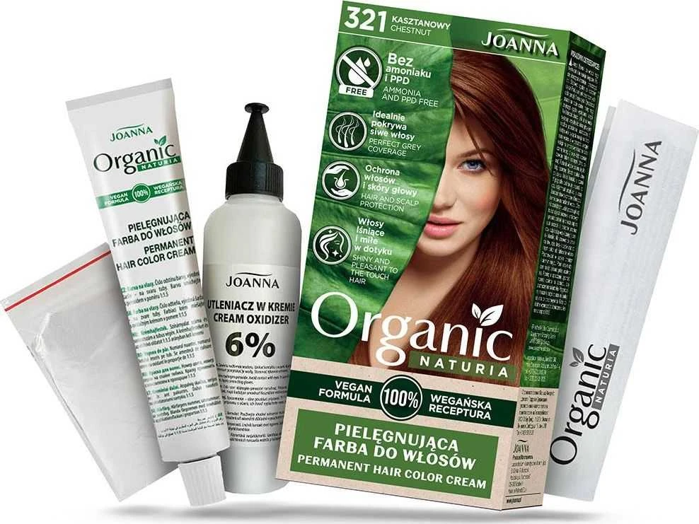 Joanna Naturia Organic Permanent Hair Color Kreminis 321 Chestnut