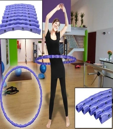 Jocca Hula Hop 6193 su 1kg apkrova, masažu, 100 cm, sulankstomas, pilvui ir juosmeniui