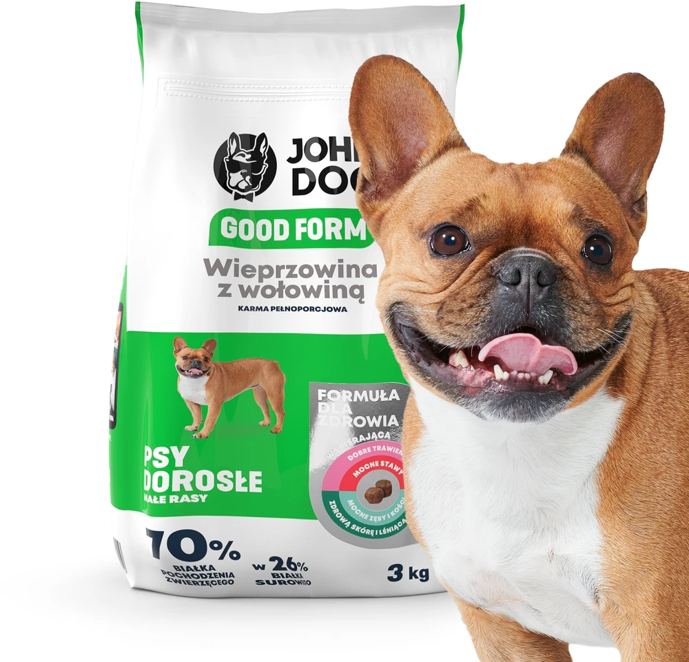 JOHN DOG Good Form Small breeds Pork with jautiena – sausas Maistas šunims – 3kg