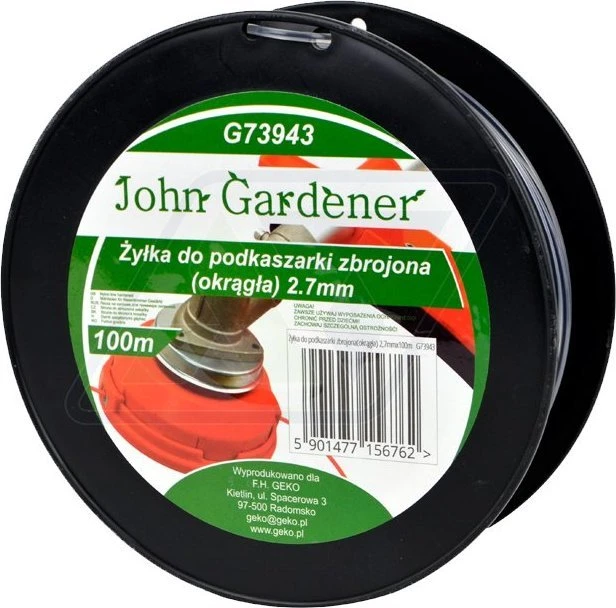 Geko John Gardener Valas tnąca do kos i podkaszarek 2.7 MM 100 MB G73943 Okrągła + rdzeń