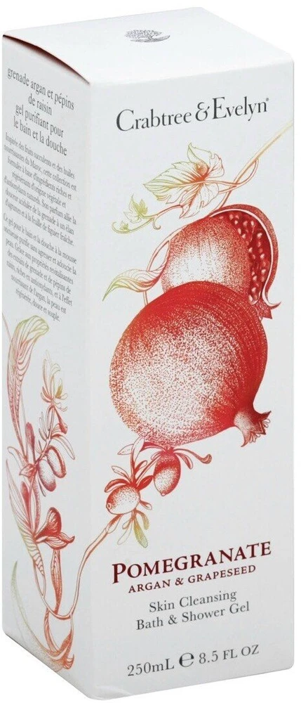 Crabtree & Evelyn Pomegranate Argan & Grapeseed valomoji dušo želė Visų tipų odai, 250 ml
