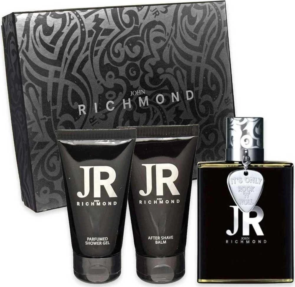 Set John Richmond: Man Eau De Parfum For Men, 100 ml + Man maitininantis Dušo želė, 50 ml + Man After-Shave Balm, 50 ml