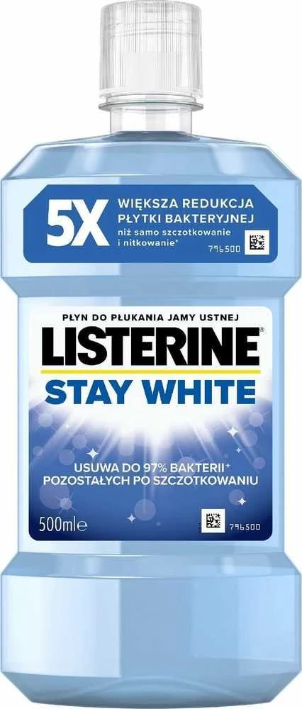 Johnson Listerine Stay Baltas burnos skalavimo skystis 500 ml