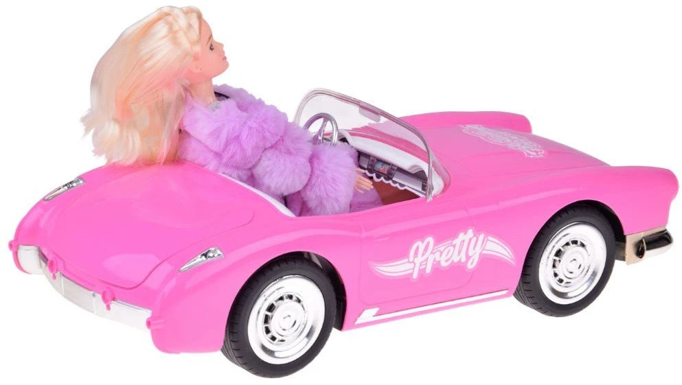 Jokomisiada Remote-Control Retro Cadillac Car + Elegant Doll in Fur RC0745