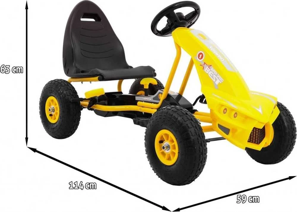 Joko Minamas kartingas GoKart Chamiopn geltonos spalvos