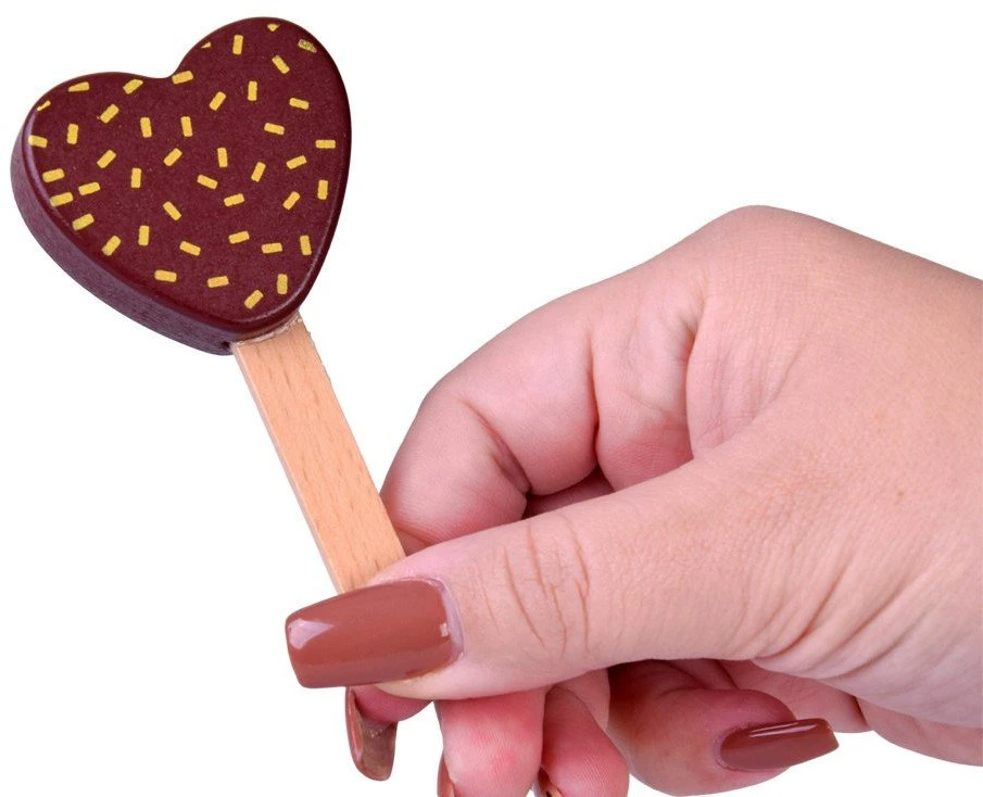 Jokomisiada Pastelinių saldžių ledų parduotuvė ant medinių ratukų + 8 skirtingi ledai ZA5946