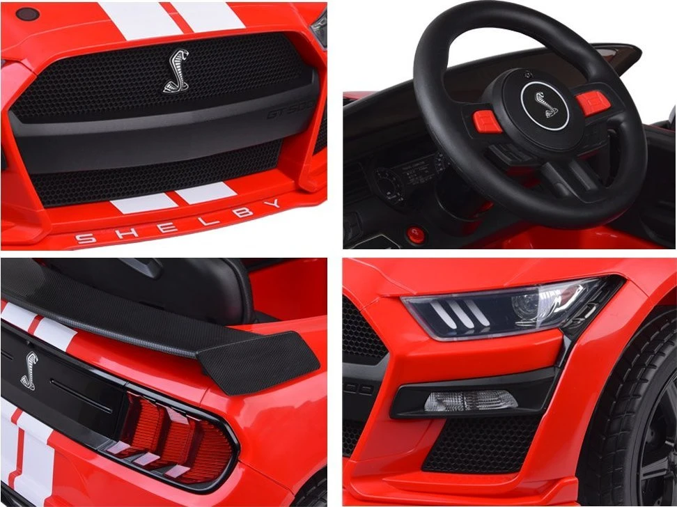 Akumuliatorinis sportinis automobilis vaikams Jokomisiada Ford Mustang Shelby GT500 PA0306 | spalva: raudona