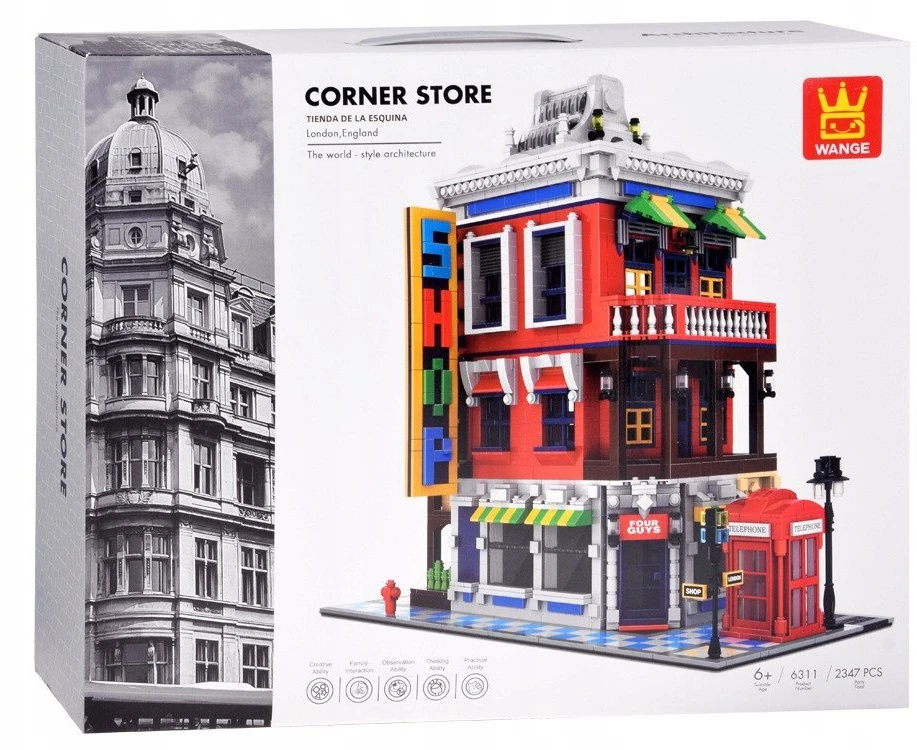 „Jokomisiada Blocks“ serija, pasaulinės architektūros stilius, kampinė parduotuvė, Londonas, 2347ele, ZA5748