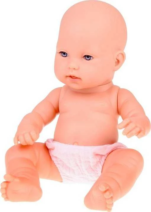 Jokomisiada Baby Doll Newborn dėvi rožinės spalvos kepurės suknelę + triušis ZA 5007 RO
