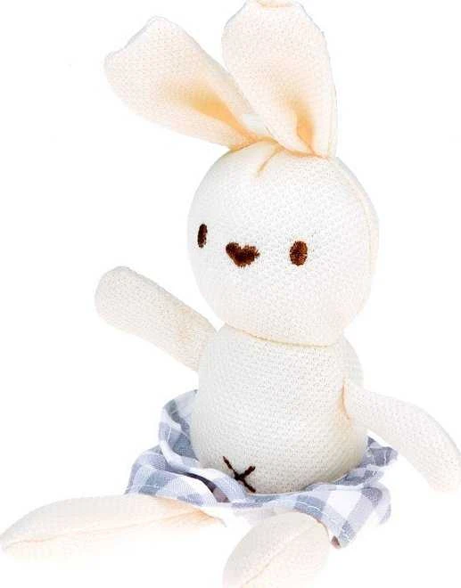 Jokomisiada Baby Doll Naujagimio lėlė pilka kepure ir suknele + triušis ZA5007