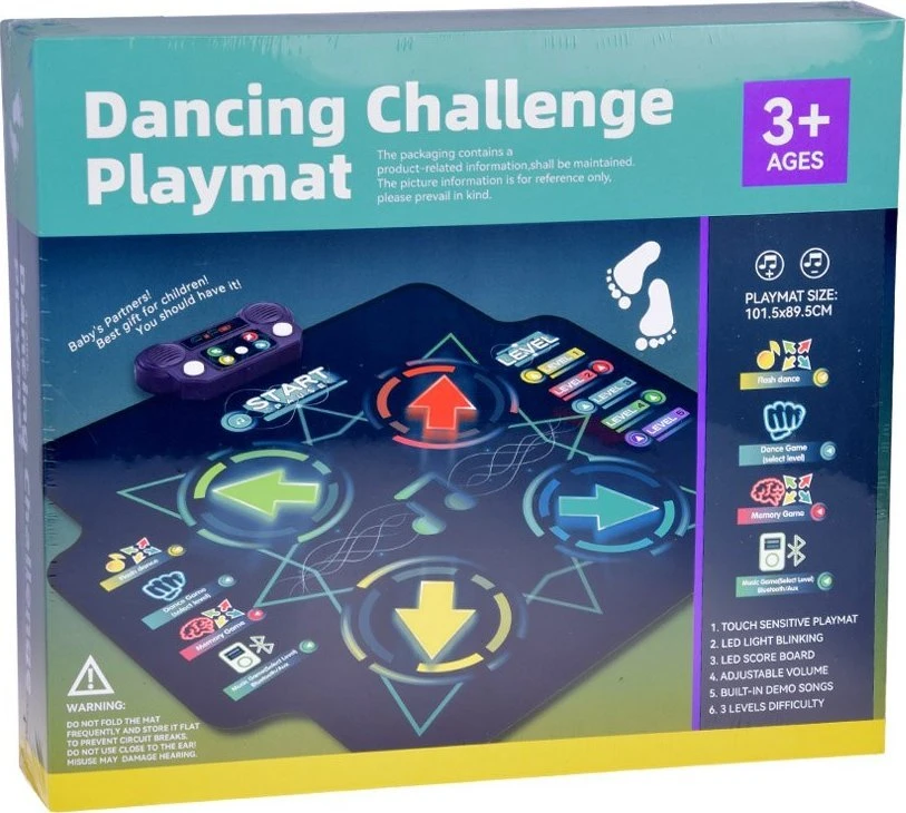 Jokomisiada Didelis šokių kilimėlis vaikams Pramoginis žaidimas "Dance in One" ZA5337