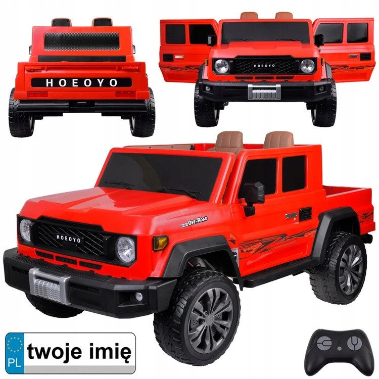 Jokomisiada Didelis akumuliatorinis elektrinis automobilis vaikams, 2 asmenų, 4x4 dėžė, PA0329